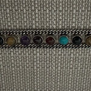 Vintage bracelet, silver different colors stones